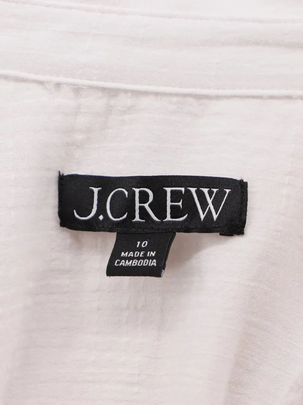 J. CREW Slim Fit Button Up in Cotton Gauze White Size 10